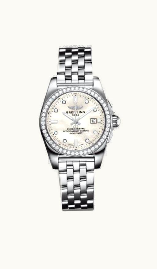 Breitling Galactic 29 Stainless Steel / Diamond / Pearl / Calf