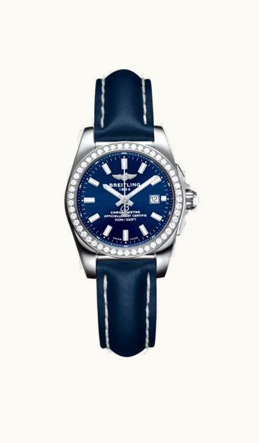 Breitling Galactic 29 Stainless Steel / Diamond / Horizon Blue / Calf