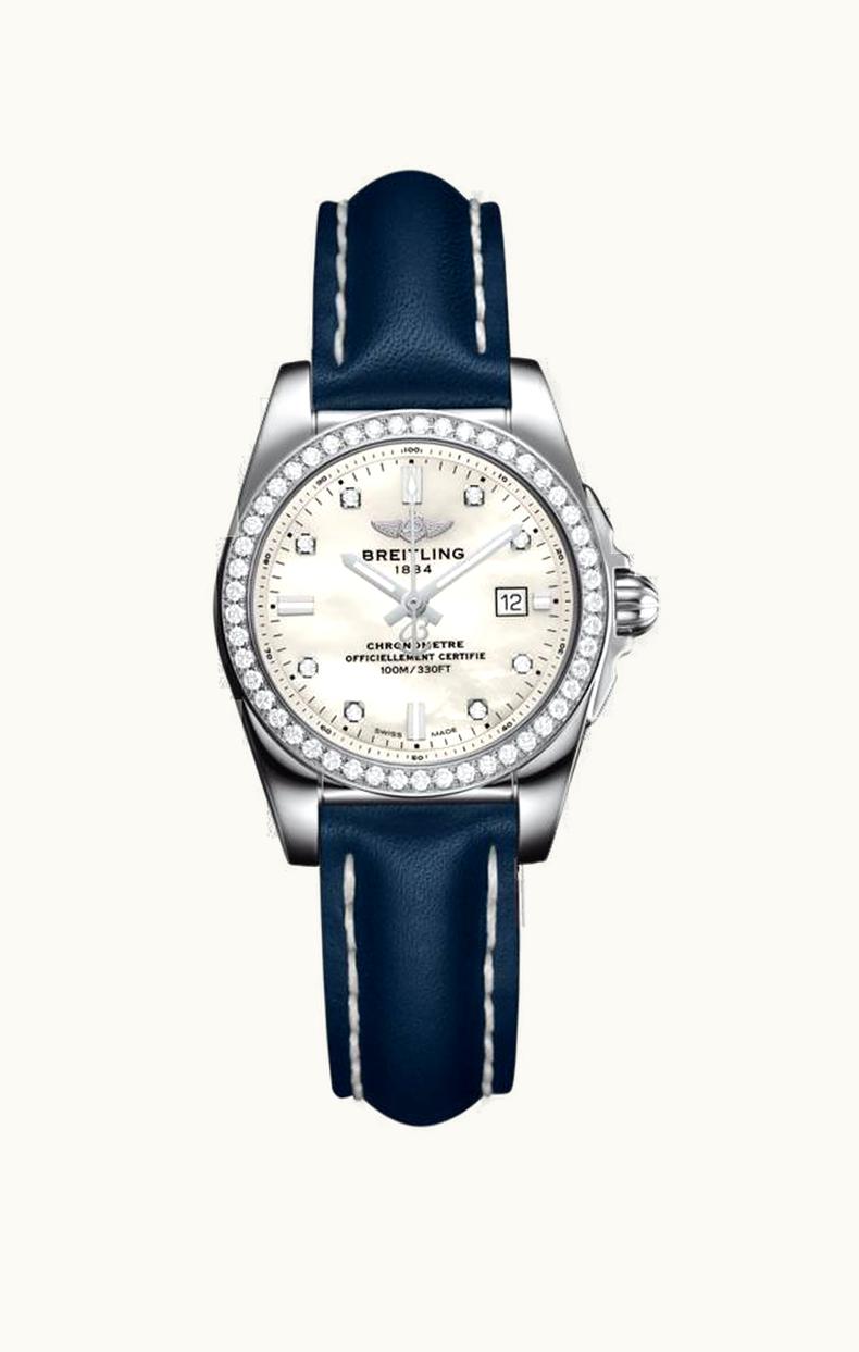 Breitling Galactic 29 Stainless Steel / Diamond / Pearl Diamond / Calf