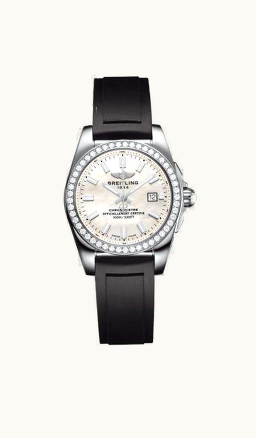 Breitling Galactic 29 Stainless Steel / Diamond / Pearl Diamond / Rubber