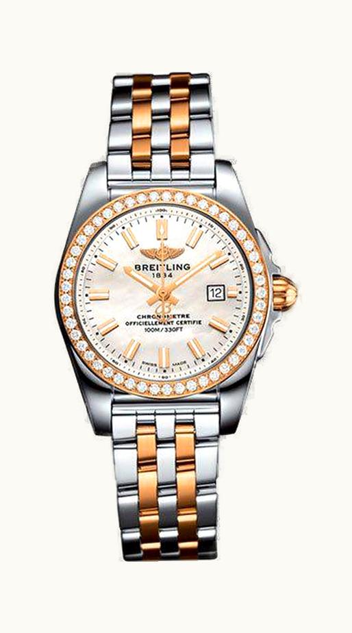 Breitling Galactic 29 Stainless Steel / Rose Gold / Diamond / Pearl / Rubber