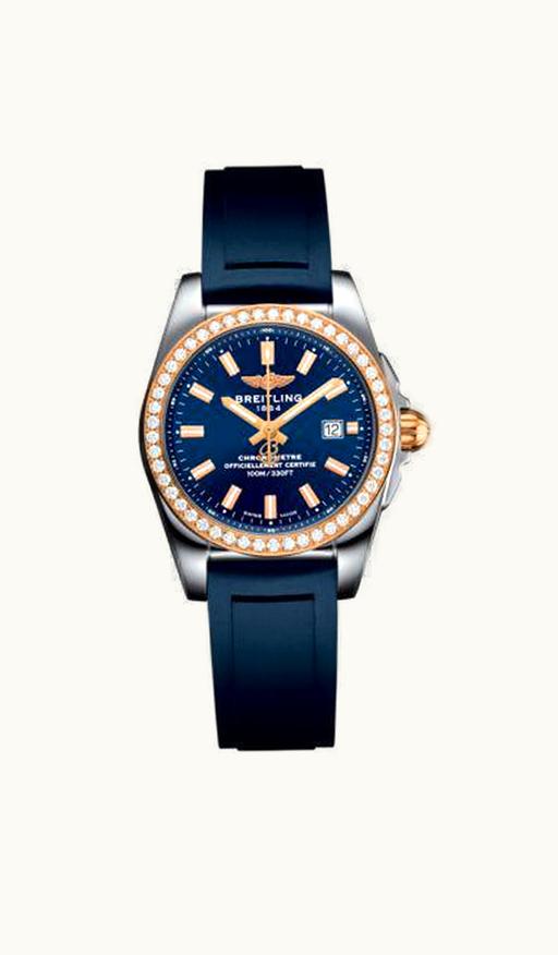 Breitling Galactic 29 Stainless Steel / Rose Gold / Diamond / Horizon Blue / Rubber