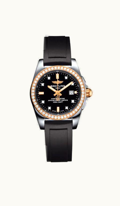 Breitling Galactic 29 Stainless Steel / Rose Gold / Diamond / Trophy Black Diamond / Rubber