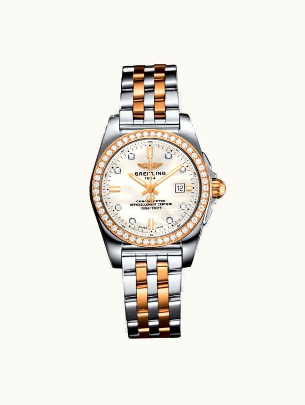 Breitling Galactic 29 Stainless Steel / Rose Gold / Diamond / Pearl Diamond / Bracelet