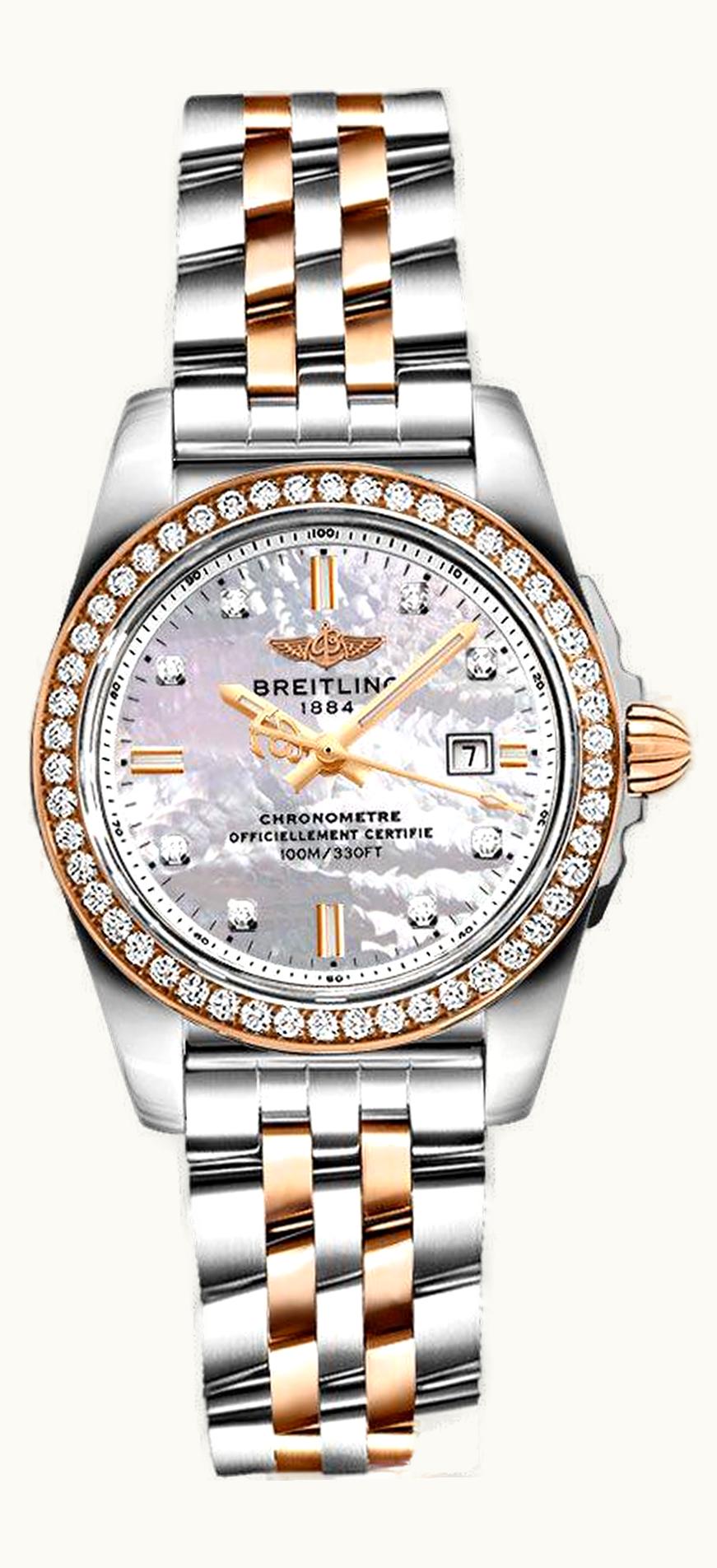 Breitling Galactic 29 Stainless Steel / Rose Gold / Diamond / Pearl Diamond / Calf