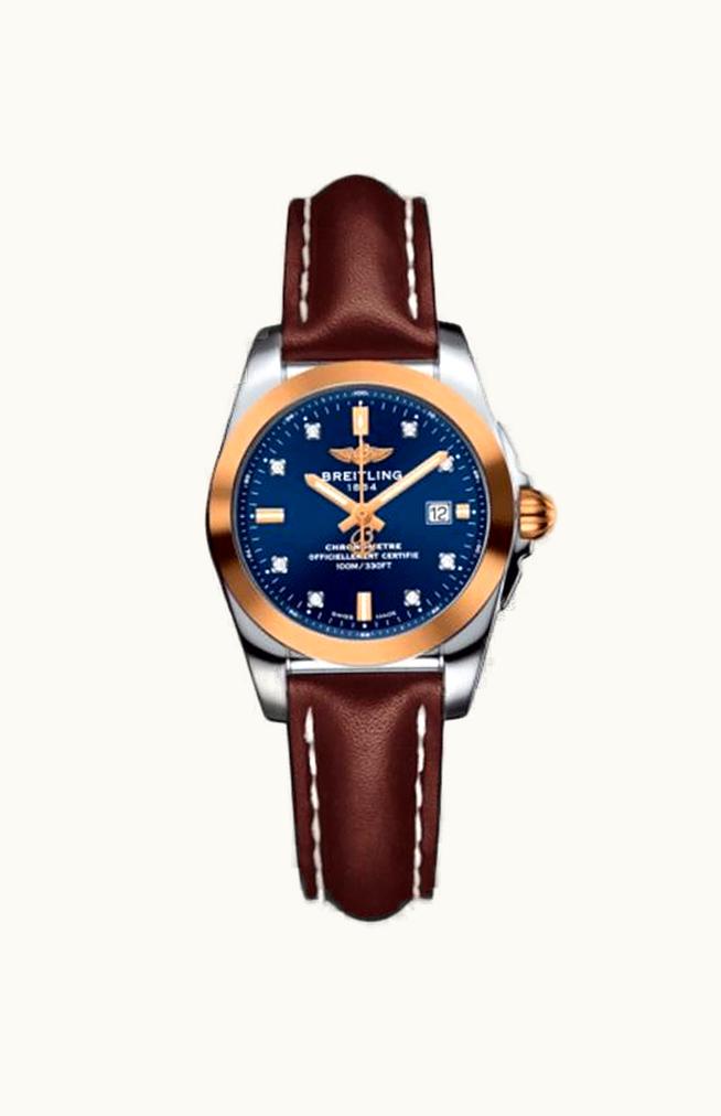 Breitling Galactic 29 Stainless Steel / Rose Gold / Diamond / Horizon Blue Diamond / Calf