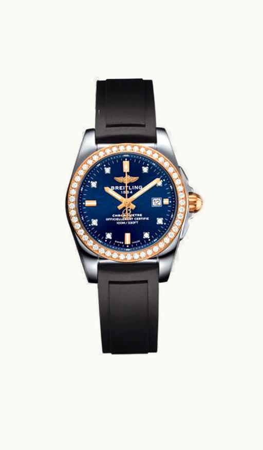 Breitling Galactic 29 Stainless Steel / Rose Gold / Diamond / Horizon Blue Diamond / Rubber