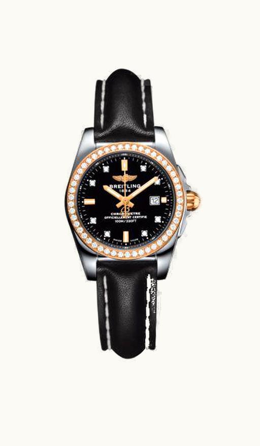 Breitling Galactic 29 Rose Gold / Diamond / Trophy Black / Calf