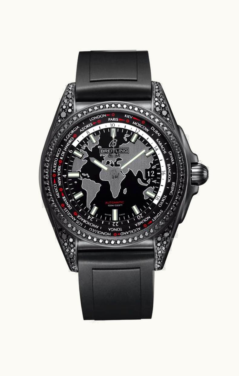 Breitling Galactic Unitime Black Steel / Diamondworks / Trophy Black / Rubber / Limited Edtion