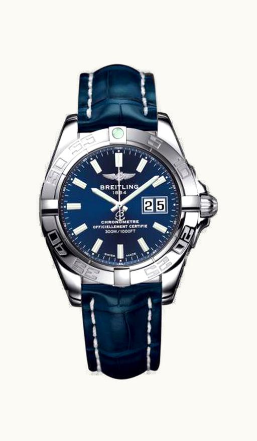 Breitling Galactic 41 Stainless Steel / Horizon Blue / Croco