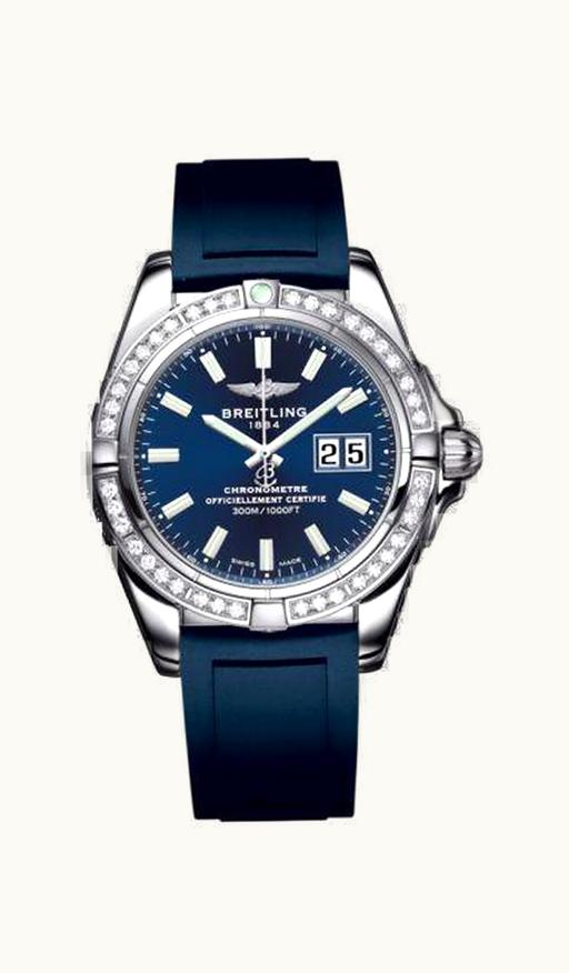 Breitling Galactic 41 Stainless Steel / Diamond / Horizon Blue / Rubber