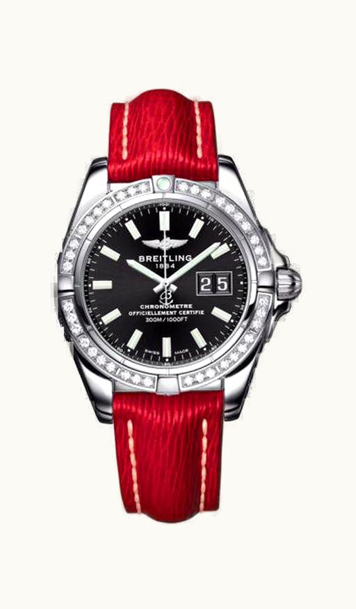 Breitling Galactic 41 Stainless Steel / Diamond / Onyx Black / Croco