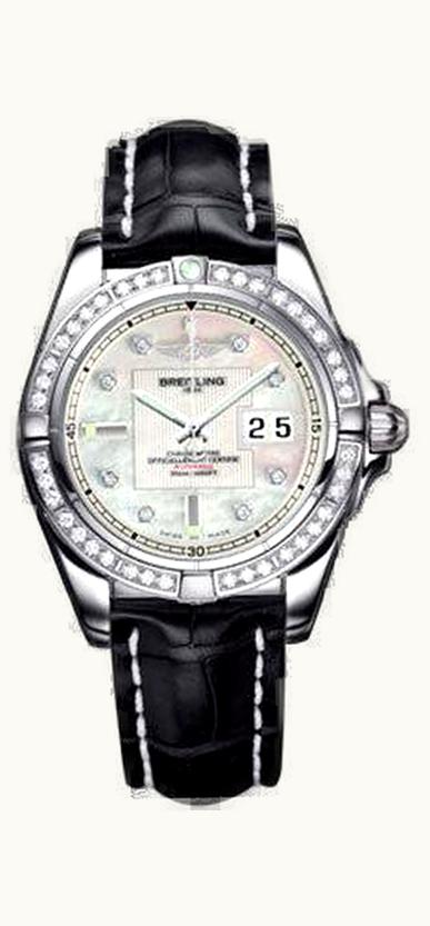 Breitling Galactic 41 Stainless Steel / Diamond / Pearl Diamond / Croco