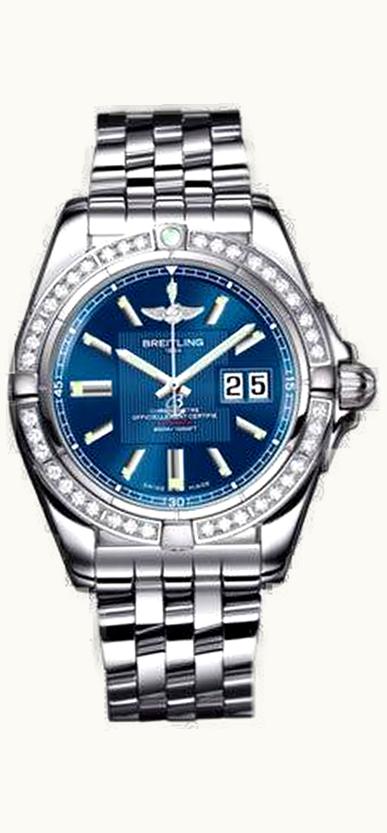 Breitling Galactic 41 Stainless Steel / Diamond / Metallica Blue / Croco
