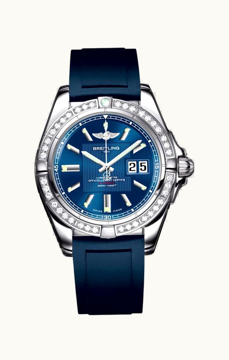 Breitling Galactic 41 Stainless Steel / Diamond / Metallica Blue / Rubber