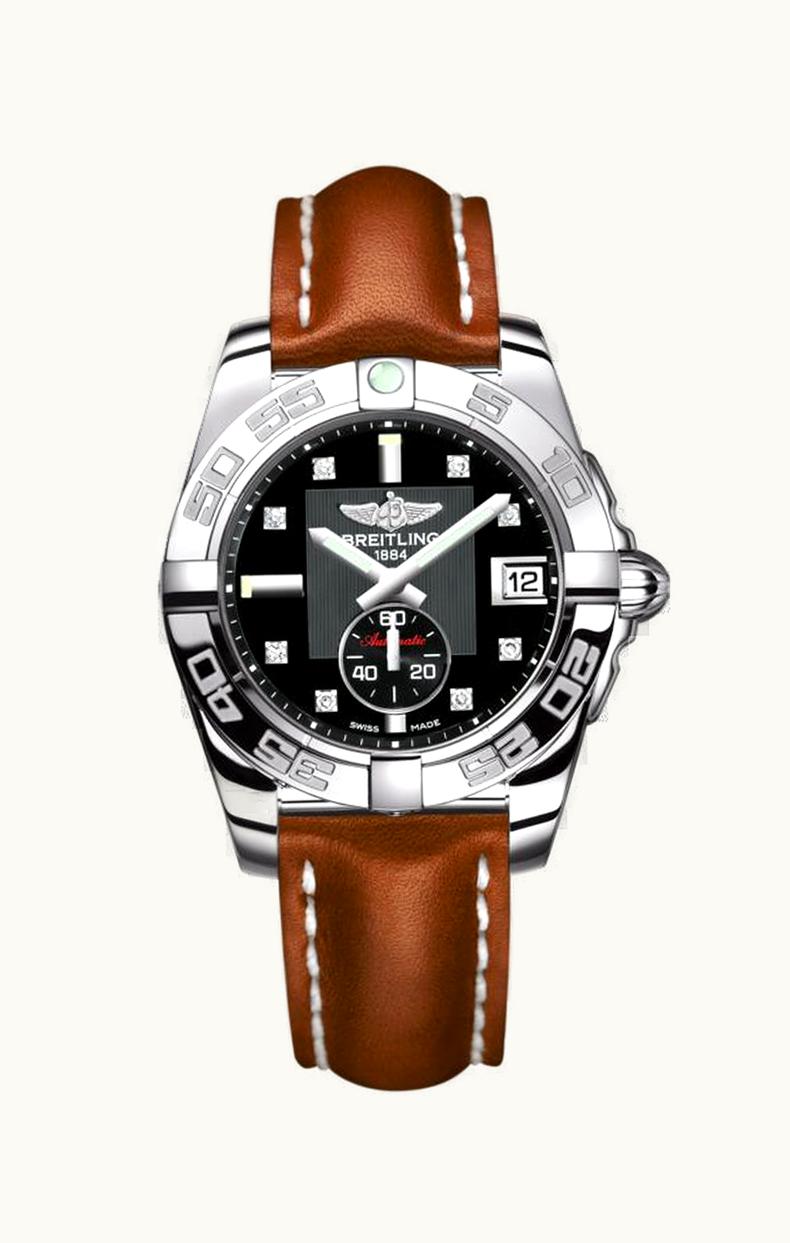 Breitling Galactic 36 Automatic Stainless Steel / Volcano Black Diamond / Calf