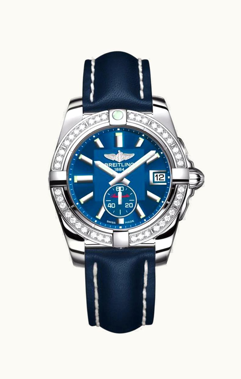 Breitling Galactic 36 Automatic Stainless Steel / Diamond / Gun Blue / Calf