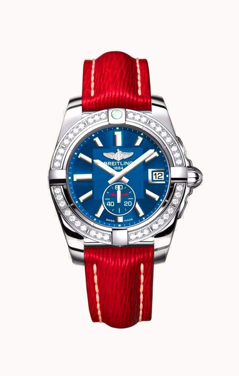 Breitling Galactic 36 Automatic Stainless Steel / Diamond / Gun Blue / Calf