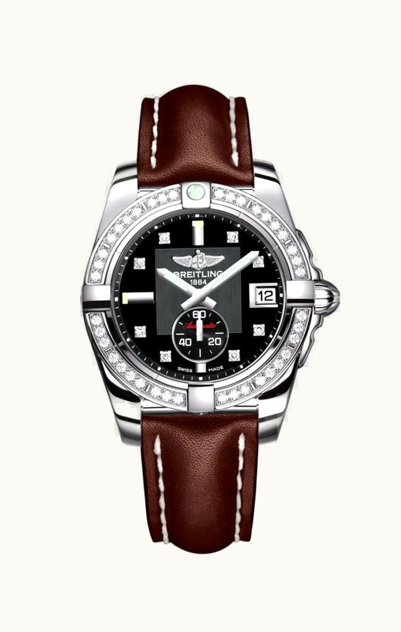 Breitling Galactic 36 Automatic Stainless Steel / Diamond / Volcano Black Diamond / Calf