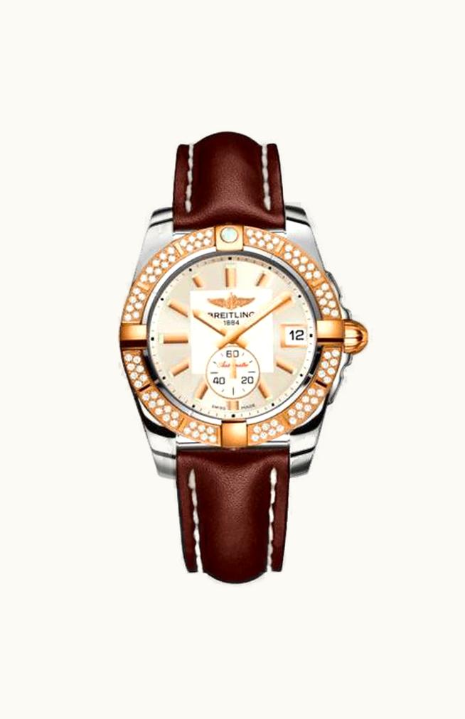 Breitling Galactic 36 Automatic Stainless Steel / Rose Gold / Diamond / Stratus Silver / Calf