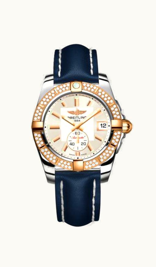 Breitling Galactic 36 Automatic Stainless Steel / Rose Gold / Diamond / Stratus Silver / Calf