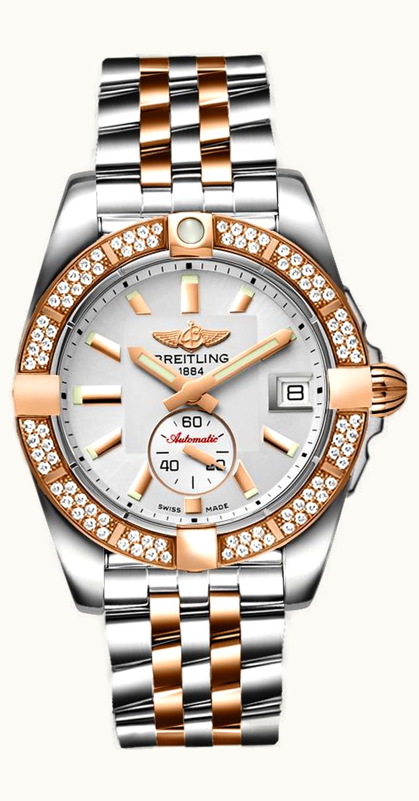Breitling Galactic 36 Automatic Stainless Steel / Rose Gold / Diamond / Stratus Silver / Sahara