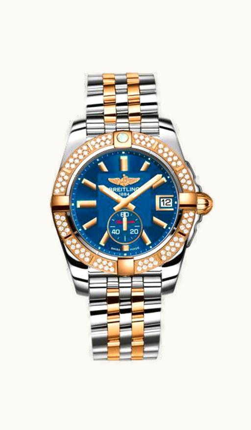Breitling Galactic 36 Automatic Stainless Steel / Rose Gold / Diamond / Gun Blue / Bracelet