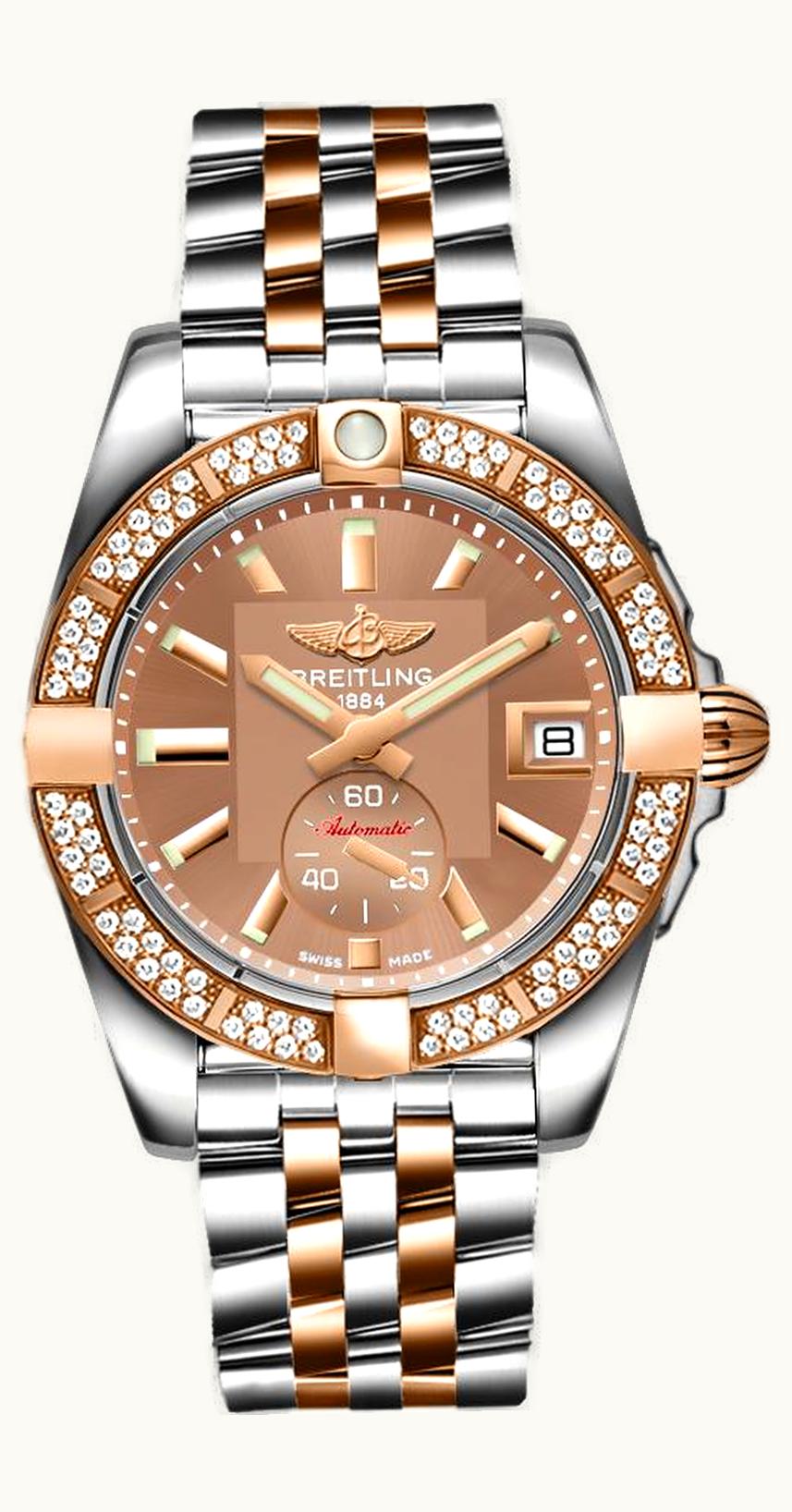Breitling Galactic 36 Automatic Stainless Steel / Rose Gold / Diamond / Copperhead Bronze / Bracelet