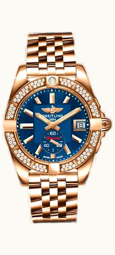 Breitling Galactic 36 Automatic Rose Gold / Diamond / Gun Blue / Bracelet