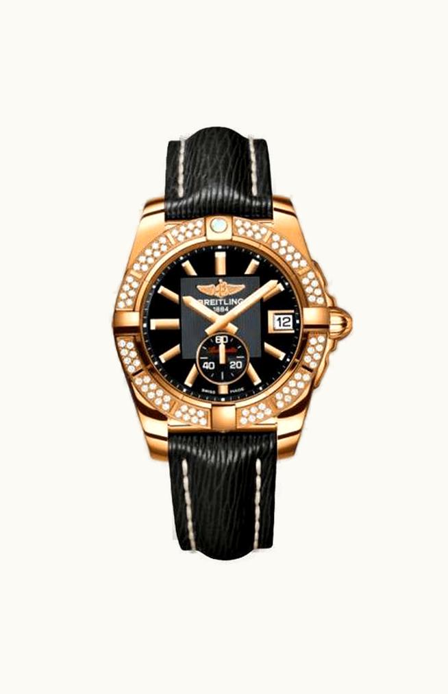 Breitling Galactic 36 Automatic Rose Gold / Diamond / Volcano Black / Calf