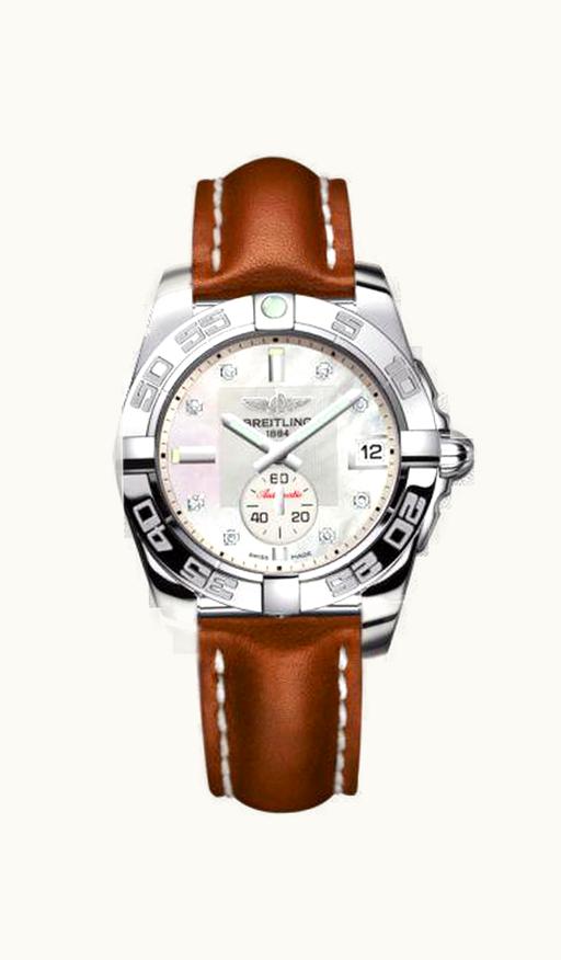 Breitling Galactic 36 Automatic Stainless Steel / Pearl Diamond / Calf