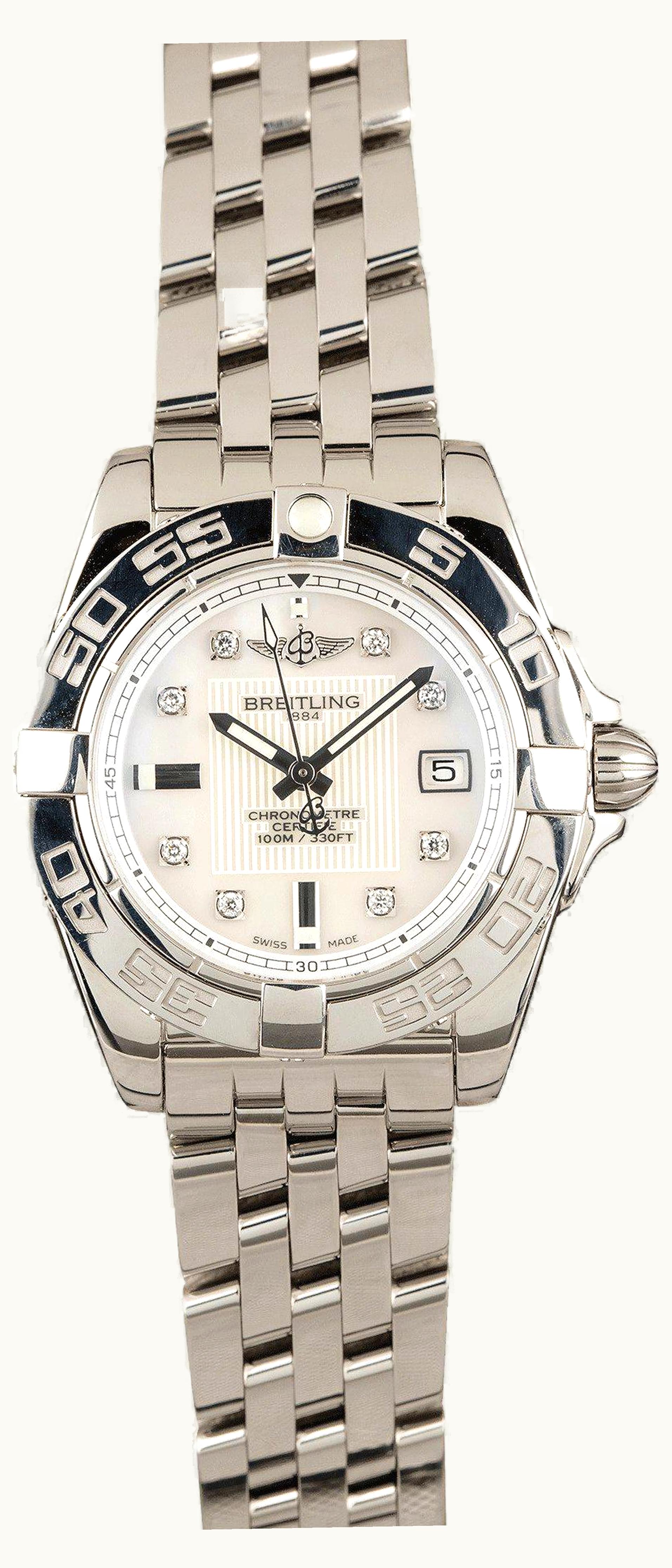 Breitling Galactic 32 Stainless Steel / Pearl Diamond / Rubber