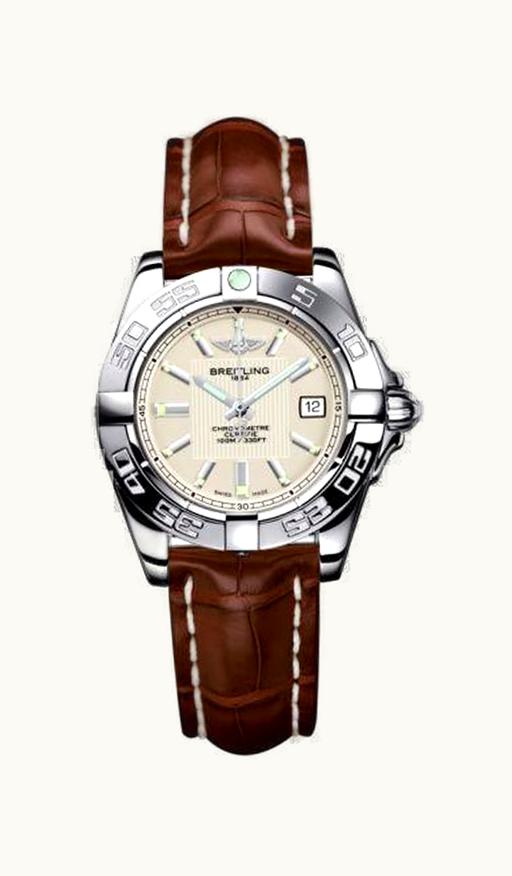 Breitling Galactic 32 Stainless Steel / Sierra Silver / Croco