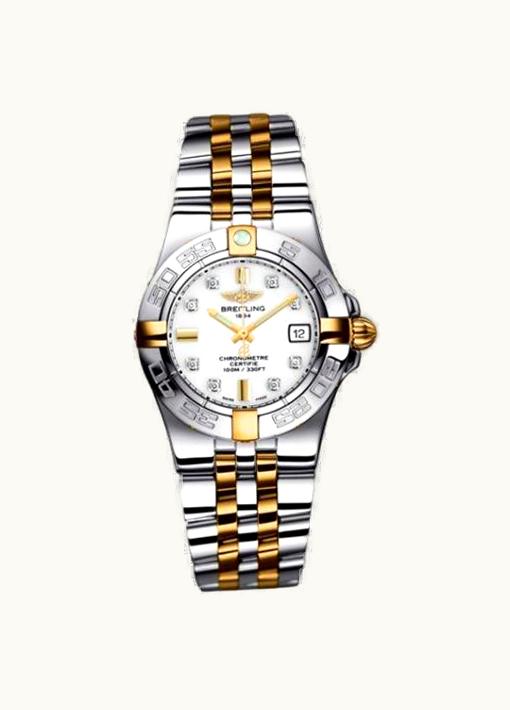 Breitling Galactic 30 Two Tone White / Diamond / Two Tone Bracelet