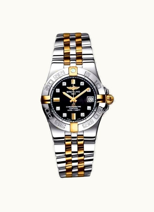 Breitling Galactic 30 Two Tone Black / Diamond / Two Tone Bracelet