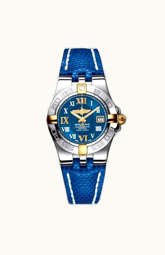 Breitling Galactic 30 Two Tone Blue / Diamond / Blue Teju
