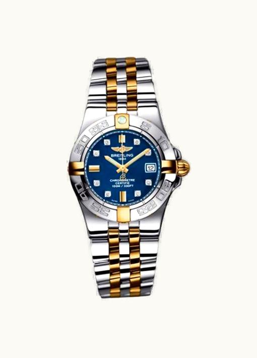 Breitling Galactic 30 Two Tone Blue / Diamond / Two Tone Bracelet
