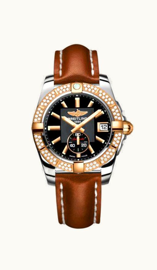 Breitling Galactic 30 Two Tone Green / Diamond / Two Tone Bracelet