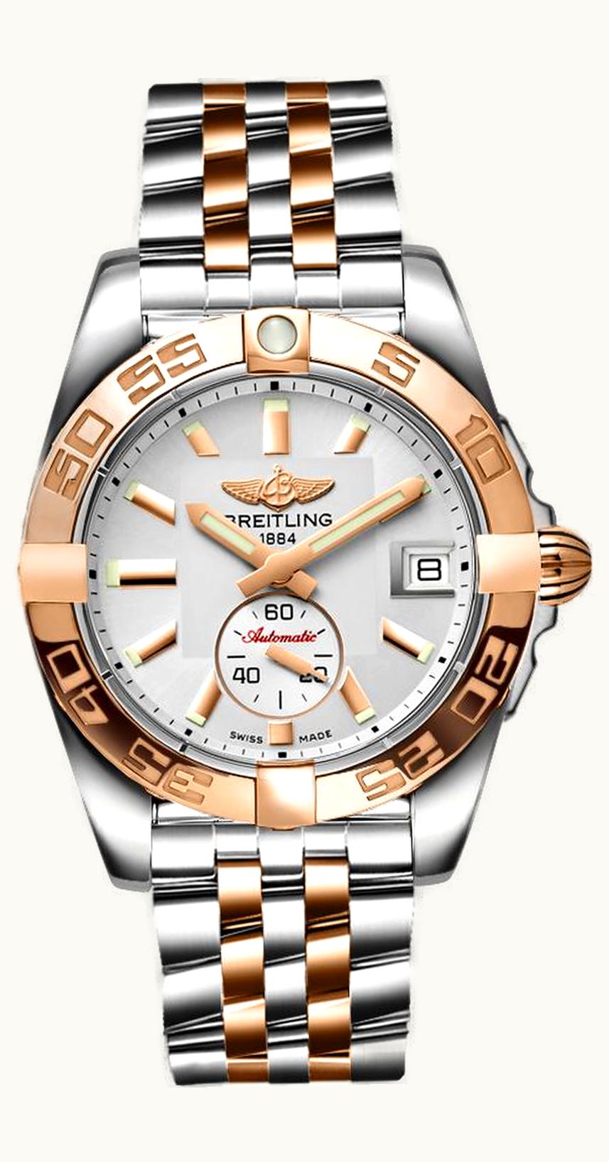 Breitling Galactic 36 Automatic Stainless Steel / Rose Gold / Stratus Silver / Calf