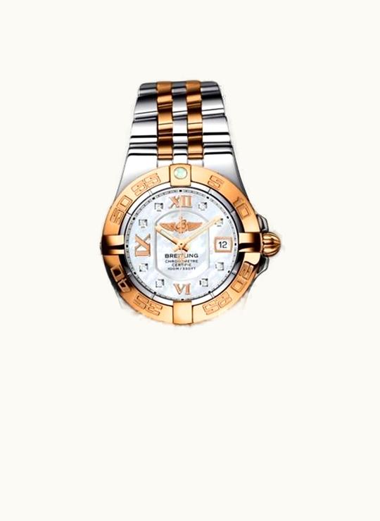 Breitling Galactic 30 Gold Bezel / MOP / Two Tone Bracelet