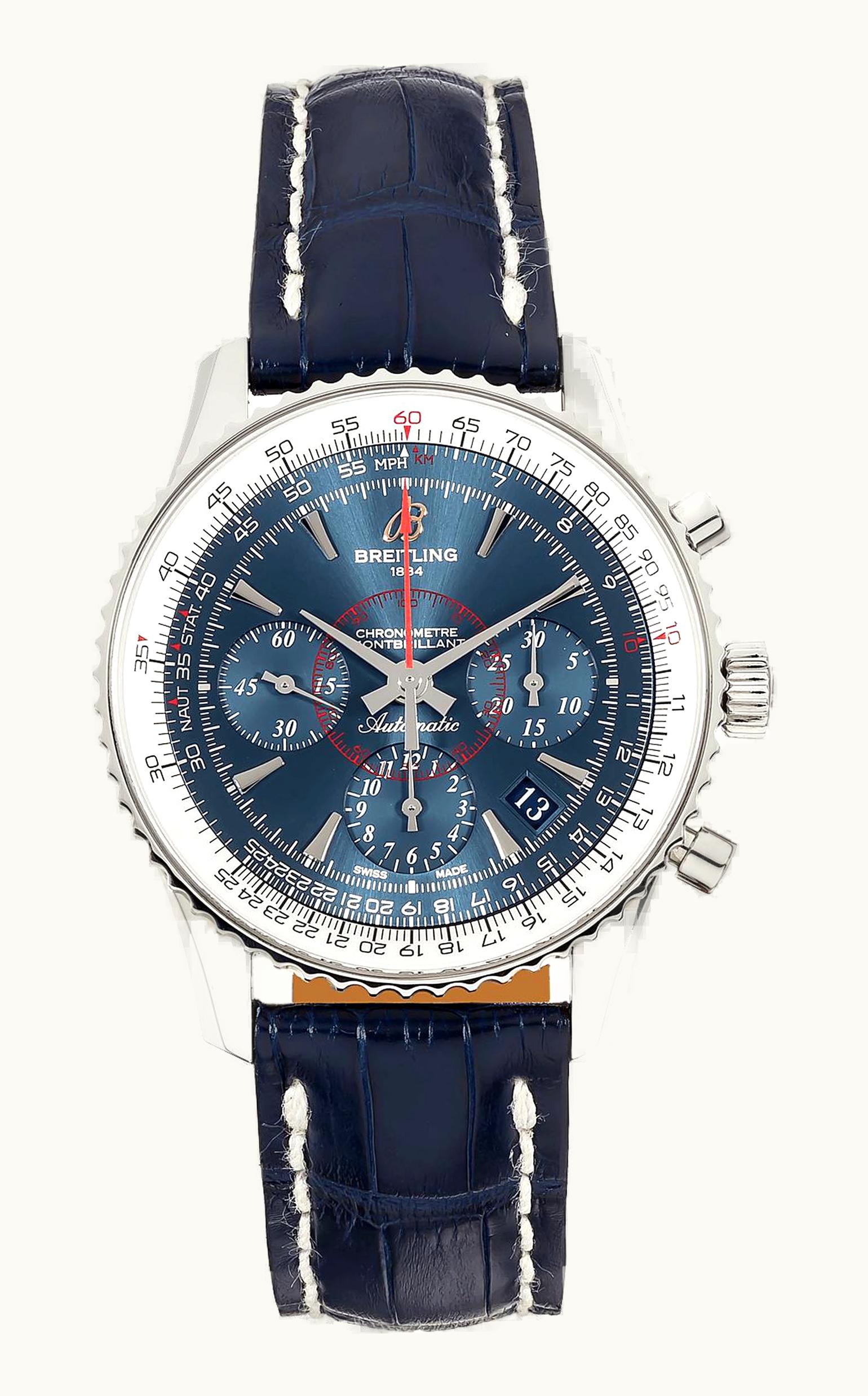 Breitling Montbrillant 01 Stainless Steel / Aurora Blue / Bracelet / Limited Edition