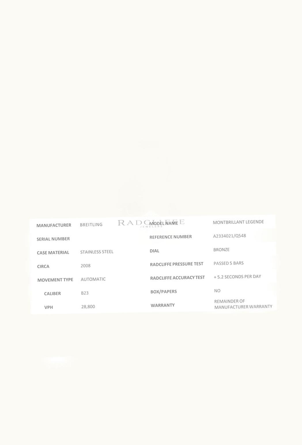 Breitling Montbrillant Legende Bronze