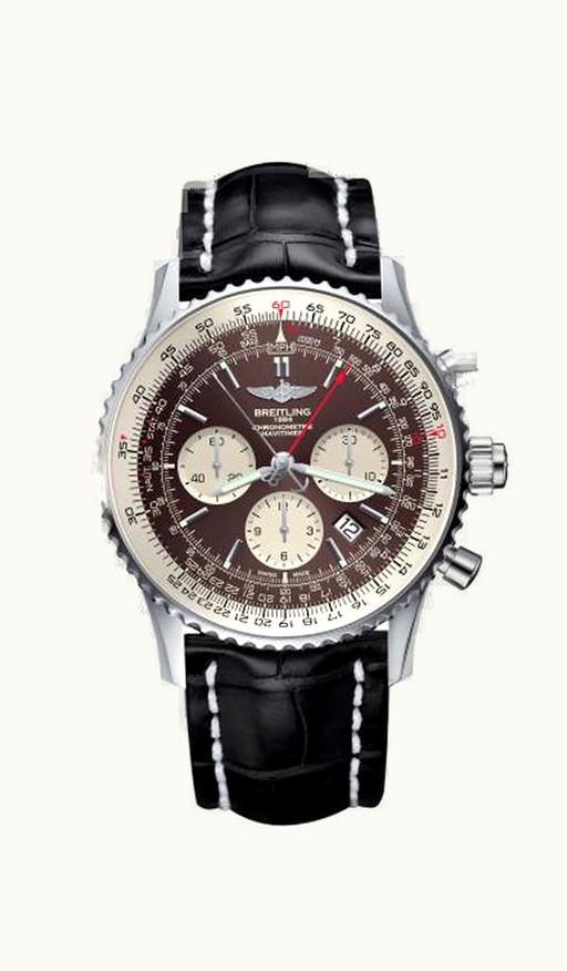 Breitling Navitimer Rattrapante Stainless Steel / Panamerican Bronze / Croco / Folding
