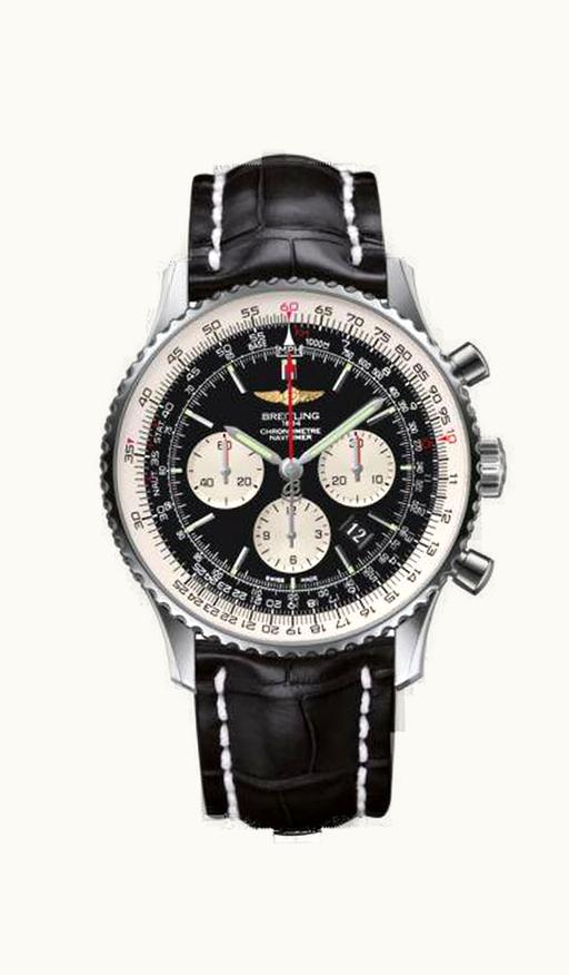 Breitling Navitimer 01 46 Stainless Steel / Black / Croco / Pin