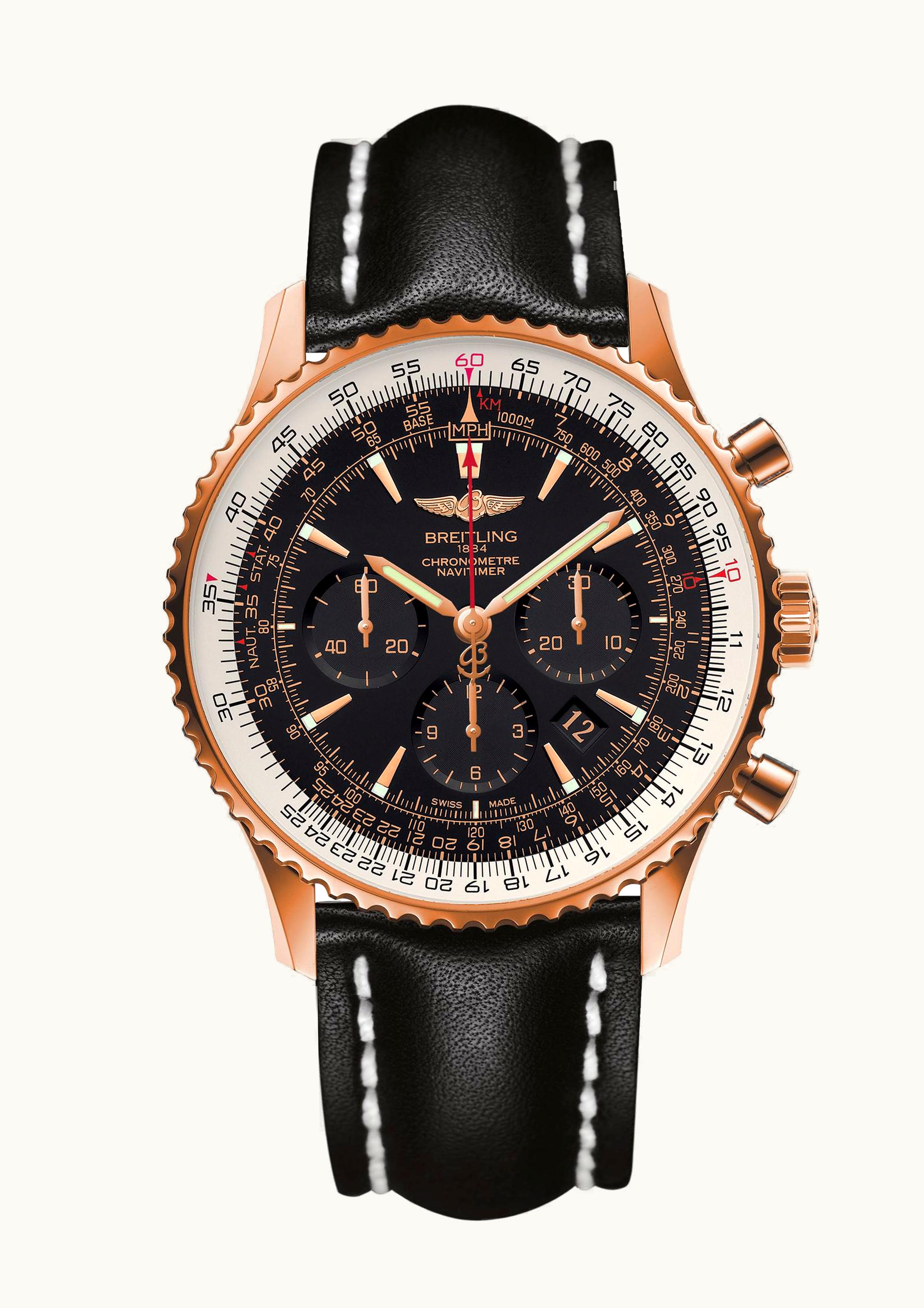 Breitling Navitimer 01 46 Red Gold / Black / Calf / Pin