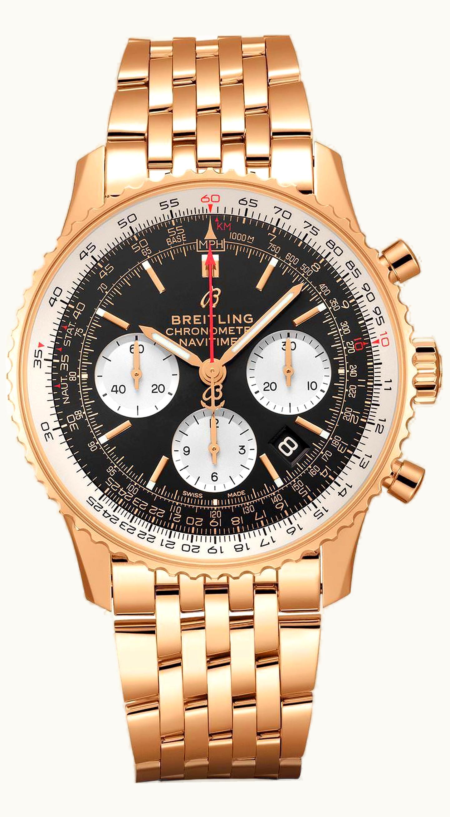 Breitling Navitimer 1 B01 Chronograph 43 Red Gold / Black / Bracelet