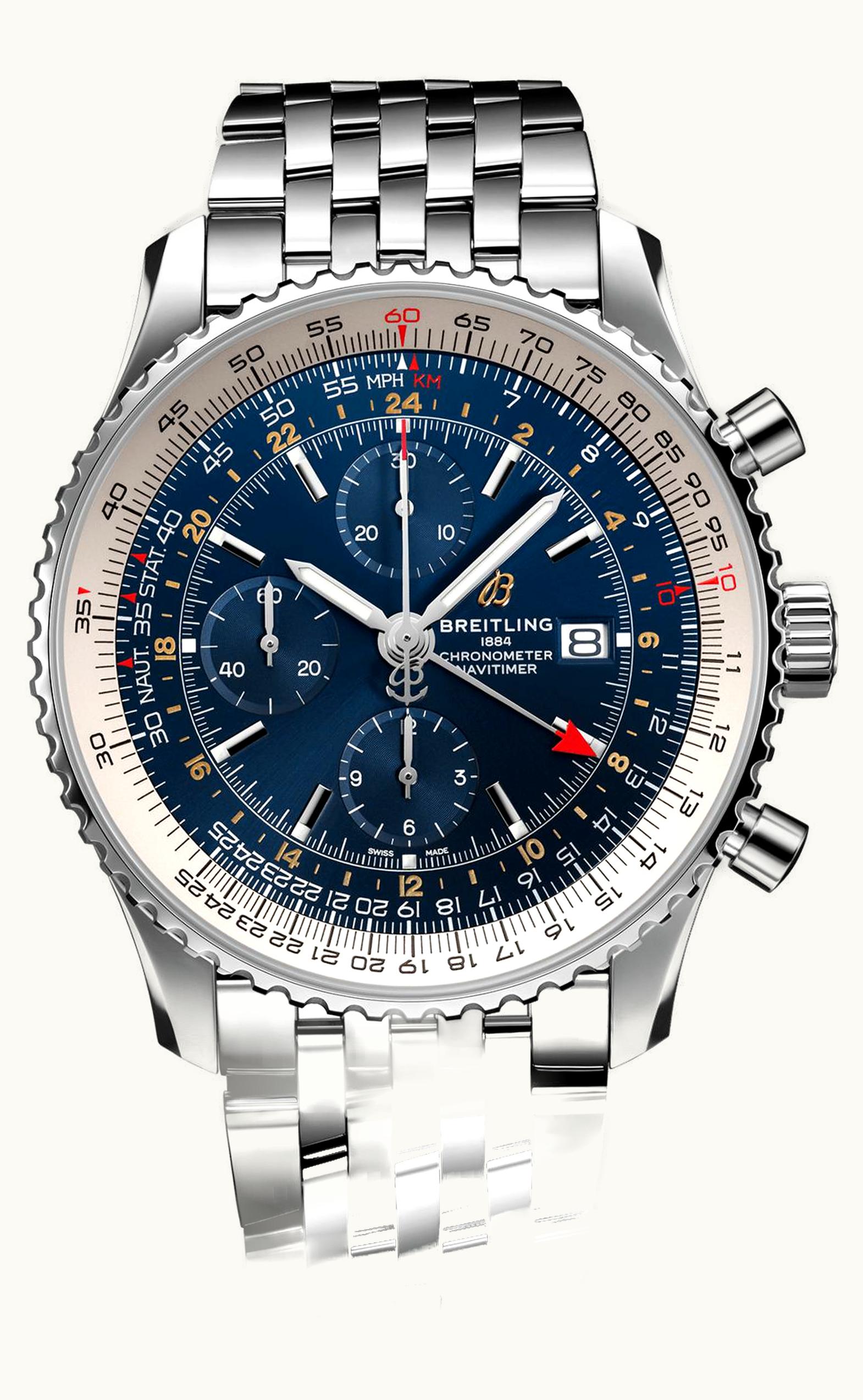 Breitling Navitimer 1 Chronograph GMT Stainless Steel / Blue / Bracelet