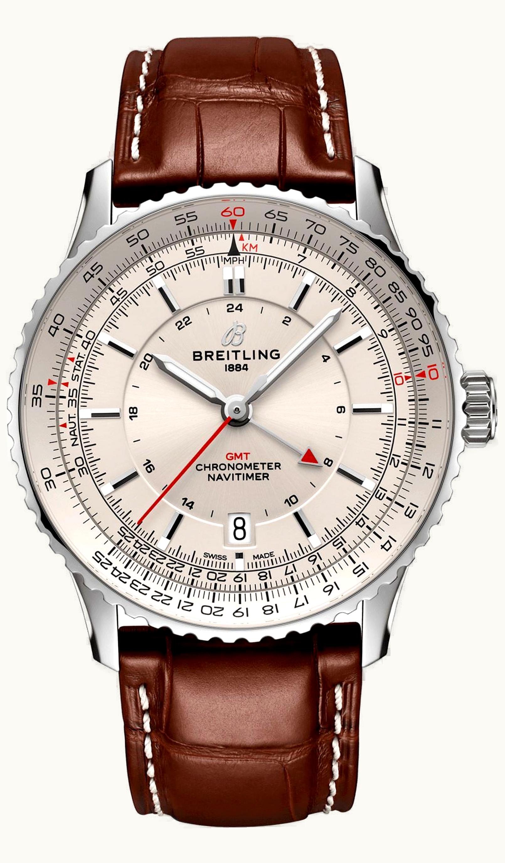 Breitling Navitimer Automatic 41 Automatic Red Gold / Silver / Croco / Pin