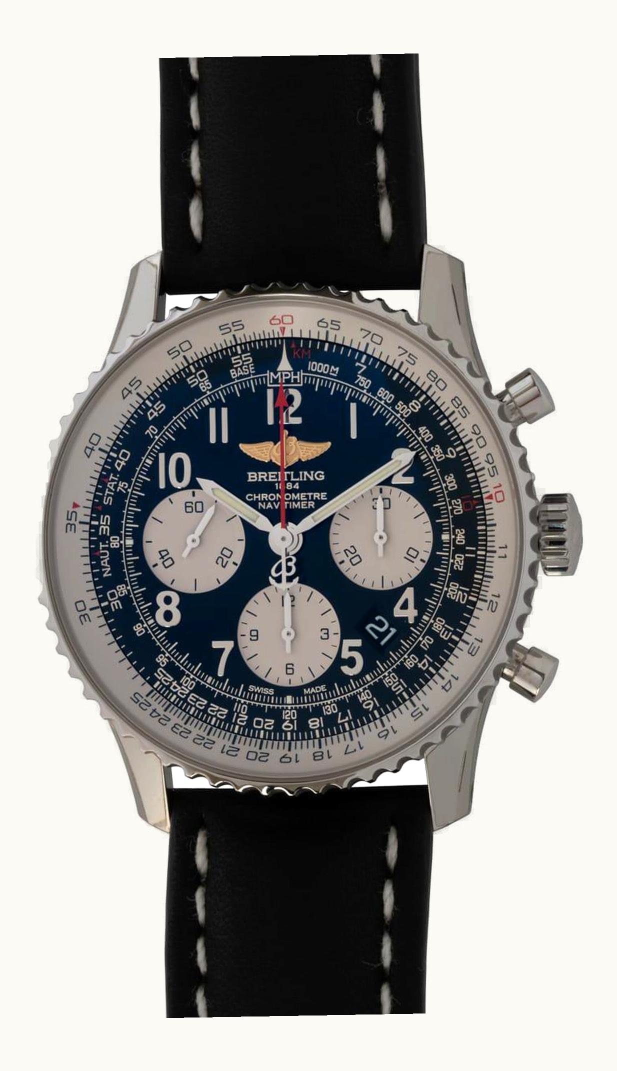 Breitling Navitimer 01 43 Stainless Steel / Black Arabic / Croco