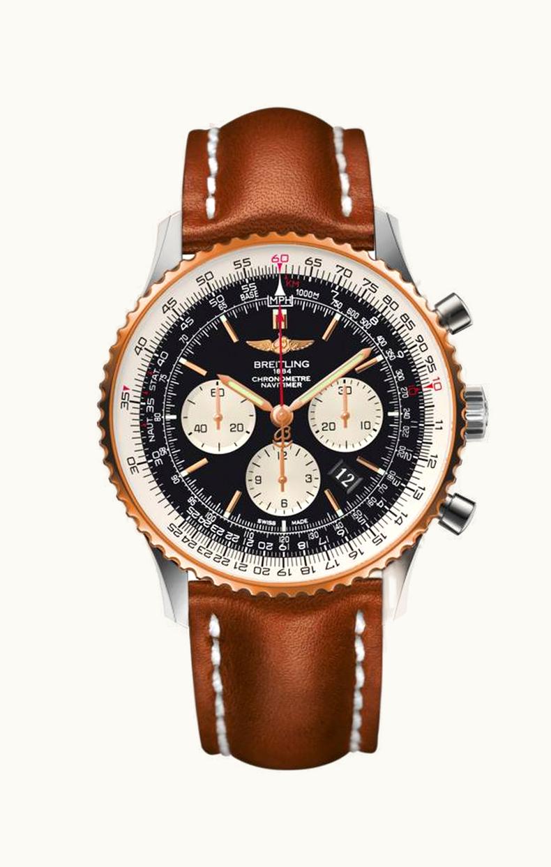 Breitling Navitimer 01 46 Stainless Steel / Red Gold / Black / Calf
